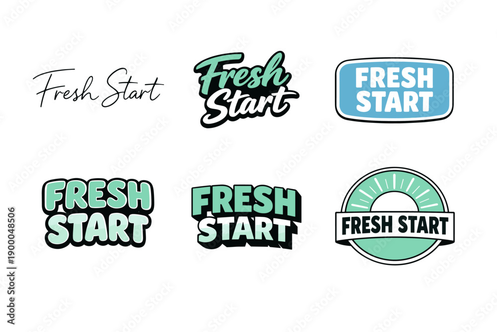 Obraz premium Fresh start logo variations in modern typography and design styles