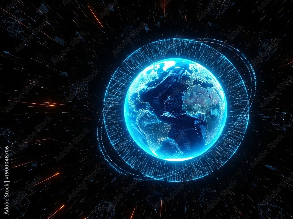 Obraz premium Digital globe network connection