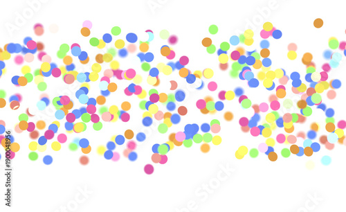 Abstract background featuring scattered colorful confetti on white. Perfect for festive designs, birthday parties, and c