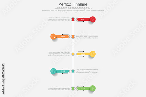 vertical timeline milestone infographic template banner  with 4 point list information for slide presentation.