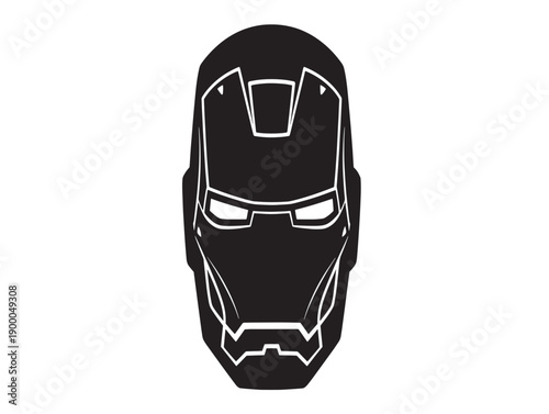 Minimalist iron man mask vector art