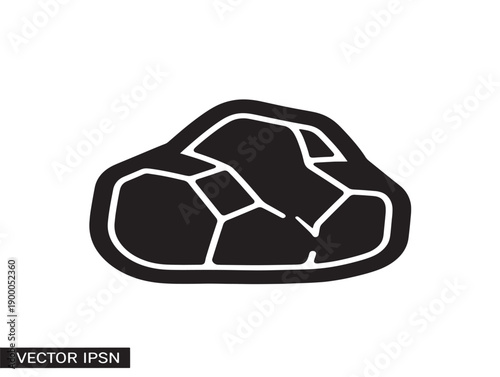 Minimalist cracked rock vector illustration