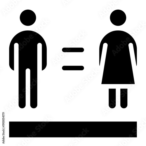 Gender equality icon glyph style vector illustration