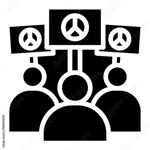 Protest icon glyph style vector illustration