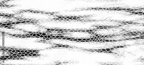 Snakeskin pattern imitation. Lines and spots structural texture. Cool and artsy faux leather background. Abstract vector illustration. Black isolated on white. EPS10