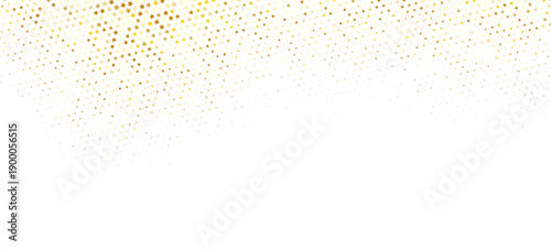 Gold falling down confetti background. Repeated golden dotted glitter pattern. Yellow, orange and golden dots wallpaper. Celebration Christmas, New Year or birthday party repeating backdrop. Vector