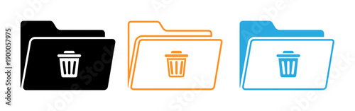 Colorful folder delete icons