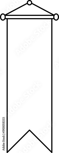 Banner Hanging on Wall vector outline