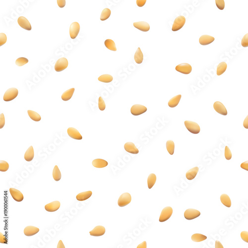 Seamless Vector Pattern of Scattered Sesame Seeds on Light Background
