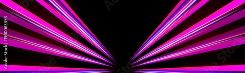 Magenta and pink neon spirals twist along a dark futuristic highway. Motion trails illustrate fast cybernetic motion. Vector illustration with glowing energy effects.