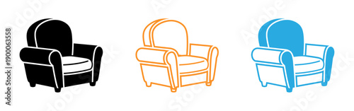 Colorful armchair illustrations