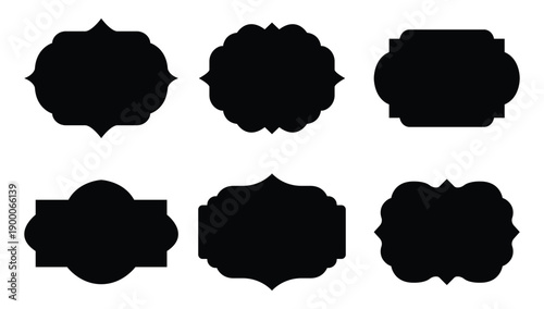 Digital Black vector Frames Printable Clip Art Labels and Tags. Printable Digital Frames for Scrapbooks, Cards, Photos 
