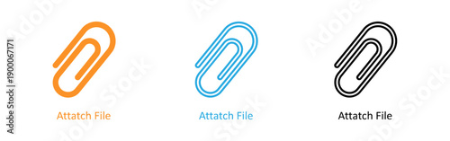Colorful paperclip icons for file attachment