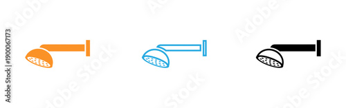 Cctv camera icons in orange blue and black