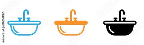 Colorful sink icons