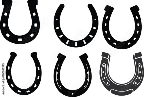 Black Horseshoe Silhouette Vector