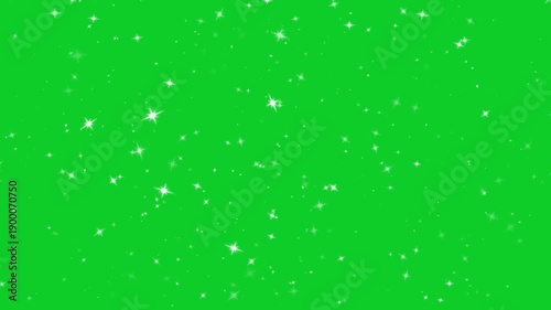 abstract glitter sparkle star animation on green screen, Ultra HD 4K Party 3D animation video, twinkle white glitter dust for festive party, holiday party, christmas, birthday celebration concept.