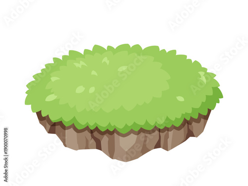 ヴィネット風の草原の島のイラスト素材