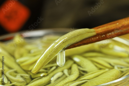 Fresh Brasenia Schreberi with Water Droplet, Taihu Lake Suzhou