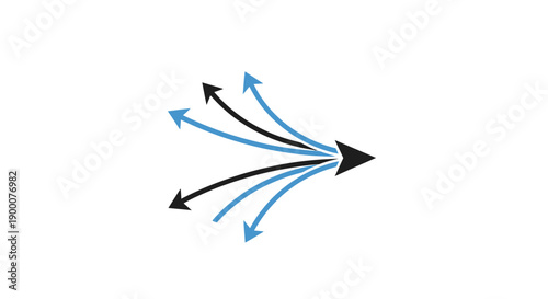 Arrows pointing in different directions.