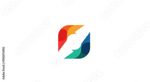 Colorful abstract shape design element.