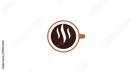 Brown coffee cup with steam rising.