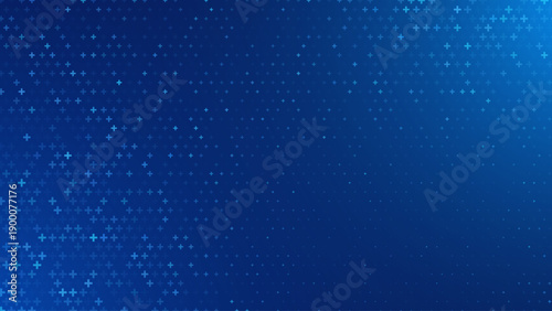 Healthcare Medical Plus Pattern. Blue Mathematical Plus Symbols Pattern. Math Design Elements Background. Medical Tech Background. Vector Illustration. 