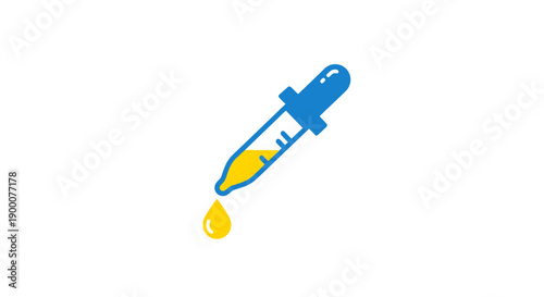 Pipette dropping yellow liquid sample.