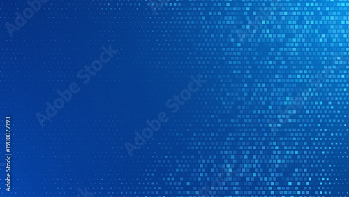 Blue Tech Finance Fintech Background Abstract Pixel Pattern. Abstract Business Tech Science Random Squares Mosaic Vector Backdrop
