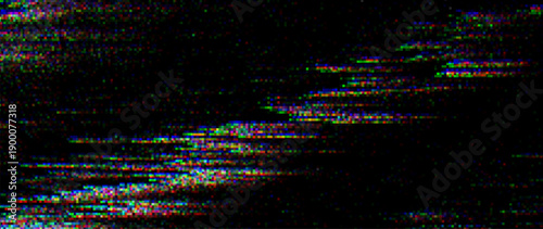 Retro CCTV or VHS Video White Noise Abstract Grunge Background. CRT Scanlines Vibration Glitch. Video Damage Overlay Texture. Nostalgic Vintage 80s 90s Surveillance or TV Tech Vector Illustration.