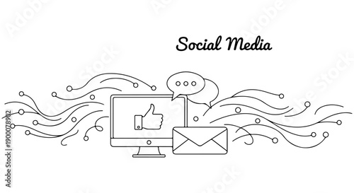 Social Media Marketing and Online Communication - A Digital Landscape Illustration