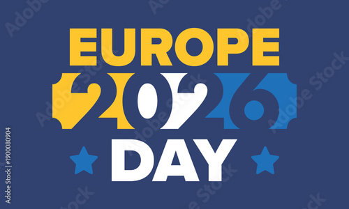 Europe Day. Annual public holiday in May. Is the name of two annual observance days - 5 May by the Council of Europe and 9 May by the European Union. Poster, card, banner and background. Vector