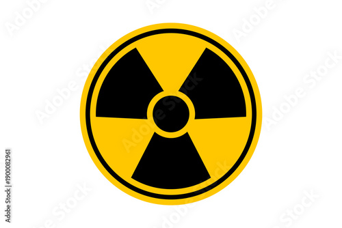 Fényképezés Yellow and black round radioactive hazard symbol for nuclear warning and safety