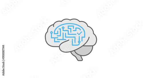 Brain with maze inside cerebral cortex.