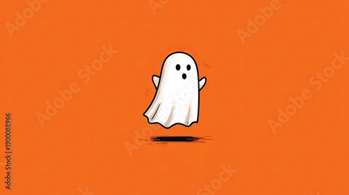 Surprised_cartoon_ghost_floating_playfully_over_an_orange_bac