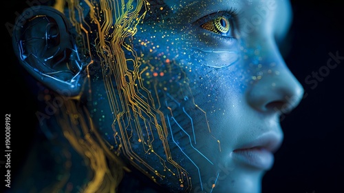 fi_inspired_profile_of_a_humanoid_AI_bright_blue_and_yell