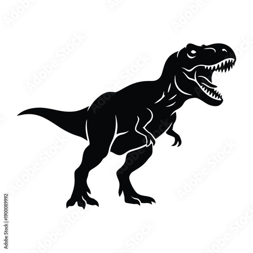 Roaring dinosaur silhouette illustration- .eps