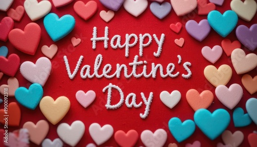 Celebrating love and affection with a vibrant heart-filled valentine's day message