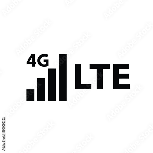 Black and white graphic displaying 4g lte signal strength indicators