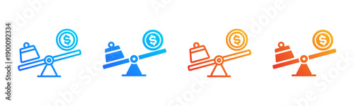 Financial Leverage Multi Style Icon Set