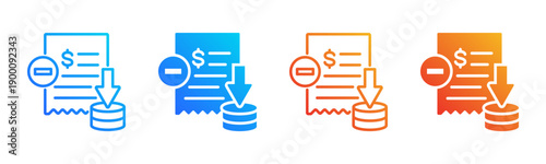 Expense Reduction Multi Style Icon Set