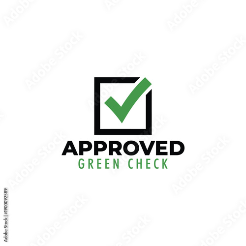 Approved graphic with a green checkmark inside a black square text included