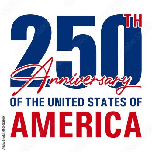 American 250th Anniversary Independence Day Handwritten Patriotic Lettering Design