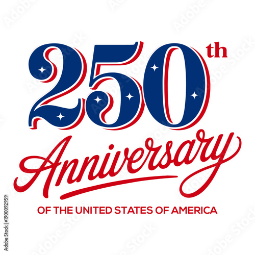 250th Anniversary USA Handwritten with stars