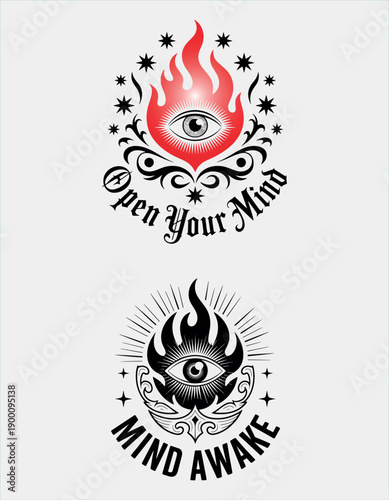 Unique tattoo designs featuring eye and flame motifs to inspire self-expression and personal growth