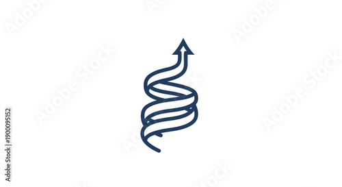 Blue Arrow Spiral Icon Symbol.