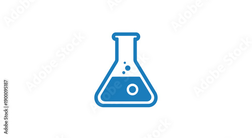 Laboratory Erlenmeyer Flask with Liquid.