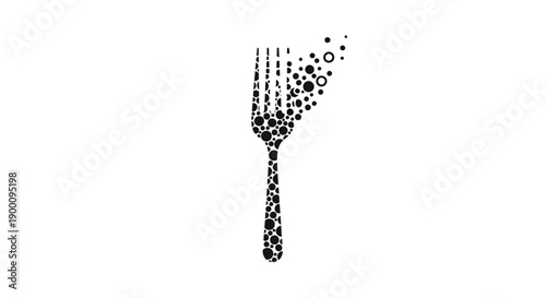 Fork made of tiny particles.