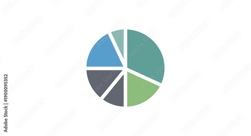 Fototapeta premium Colorful pie chart sections divided.