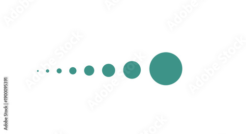 Gradient green circles in a row.